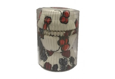 Easybake Bun Cases with Berries/Cherry Pattern (45 x 25mm / 1.75 x 1") x 100 
